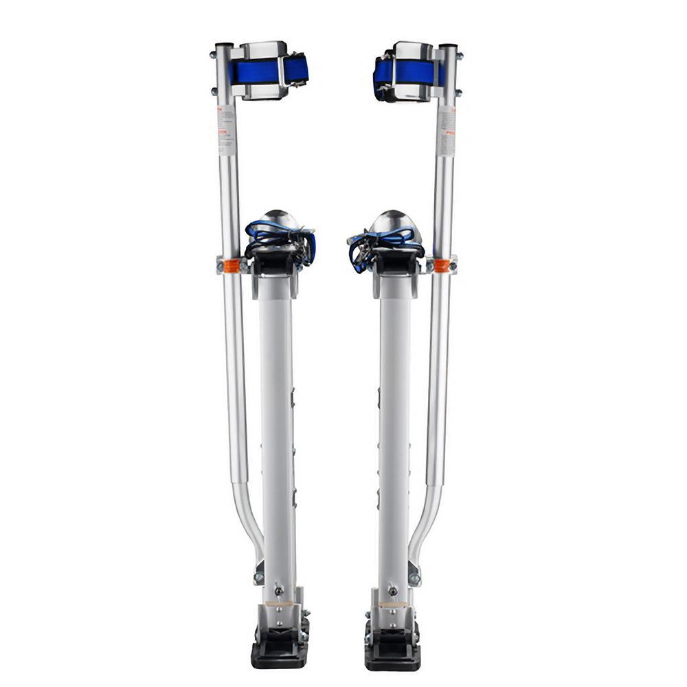 24 in. to 40 in. Adjustable Height Silver Drywall Stilts - Super Arbor