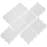 Giorbello Arabesque Mosaic Bright White 4-in x 4-in Glossy Glass Wall Tile (7.89-sq. ft/ Carton)