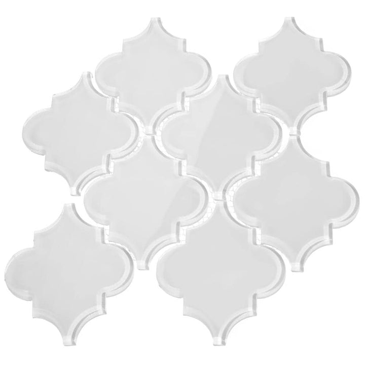 Giorbello Arabesque Mosaic Bright White 4-in x 4-in Glossy Glass Wall Tile (7.89-sq. ft/ Carton)