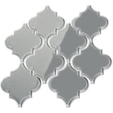Giorbello Arabesque Mosaic True Gray 4-in x 4-in Glossy Glass Wall Tile (7.89-sq. ft/ Carton)