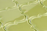 Giorbello Glass Arabesque Tiles Light Olive 4-in x 4-in Glossy Glass Subway Wall Tile (7.81-sq. ft/ Carton)