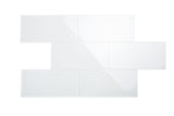 Giorbello Classic Premium Bright White 6-in x 12-in Glossy Glass Subway Wall Tile (5-sq. ft/ Carton)