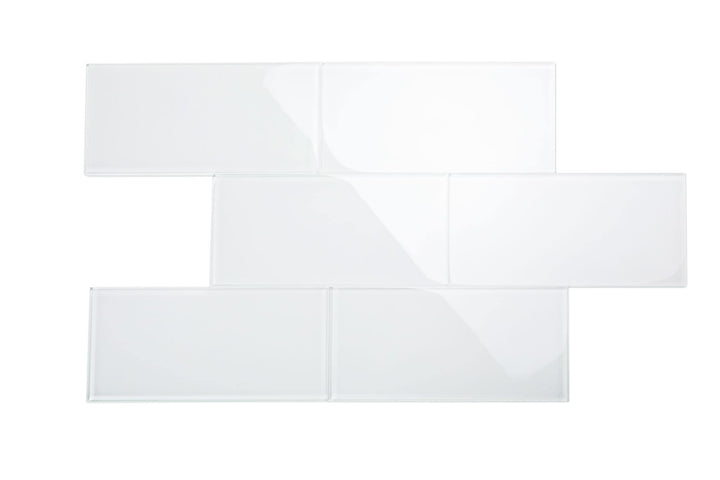 Giorbello Classic Premium Bright White 6-in x 12-in Glossy Glass Subway Wall Tile (5-sq. ft/ Carton)