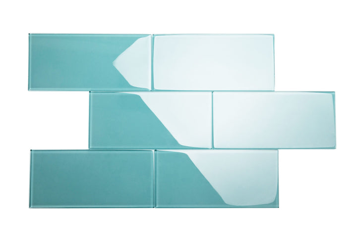 Giorbello Classic Premium Teal 6-in x 12-in Glossy Glass Subway Wall Tile (5-sq. ft/ Carton)