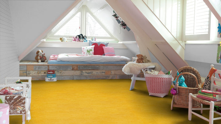Forbo Flooring Systems Marmoleum Cinch Loc Seal Lemon Zest 10-mm T x 12-in W x 12-in L Waterproof Tile Look Laminate Flooring (6.78-sq ft / Carton)