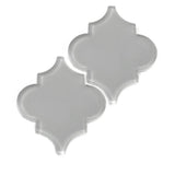 Giorbello (Sample) Glass Arabesque Tiles True Gray 4-1/2-in x 4-1/2-in Glossy Glass Lantern Subway Wall Tile