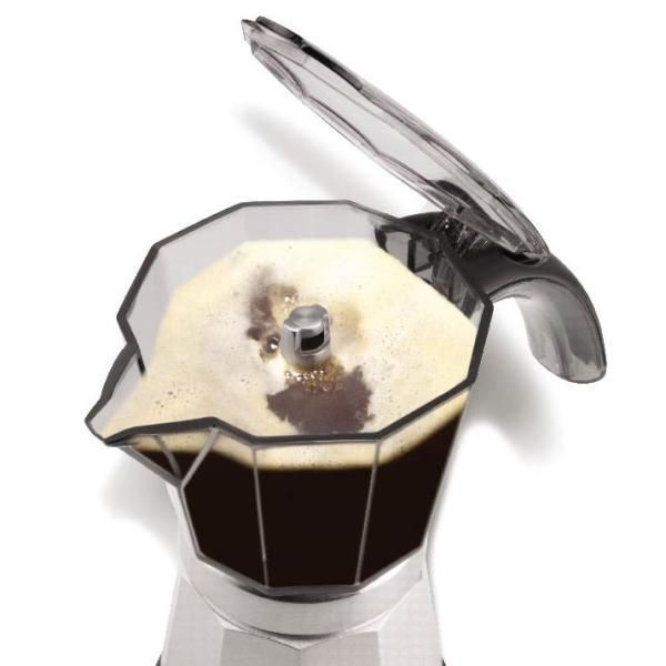 Italian Moka 6-Cup Black Stainless Steel Espresso Machine