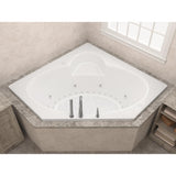 Malachite 5 ft. Acrylic Corner Drop-in Whirlpool Air Bathtub in White - Super Arbor