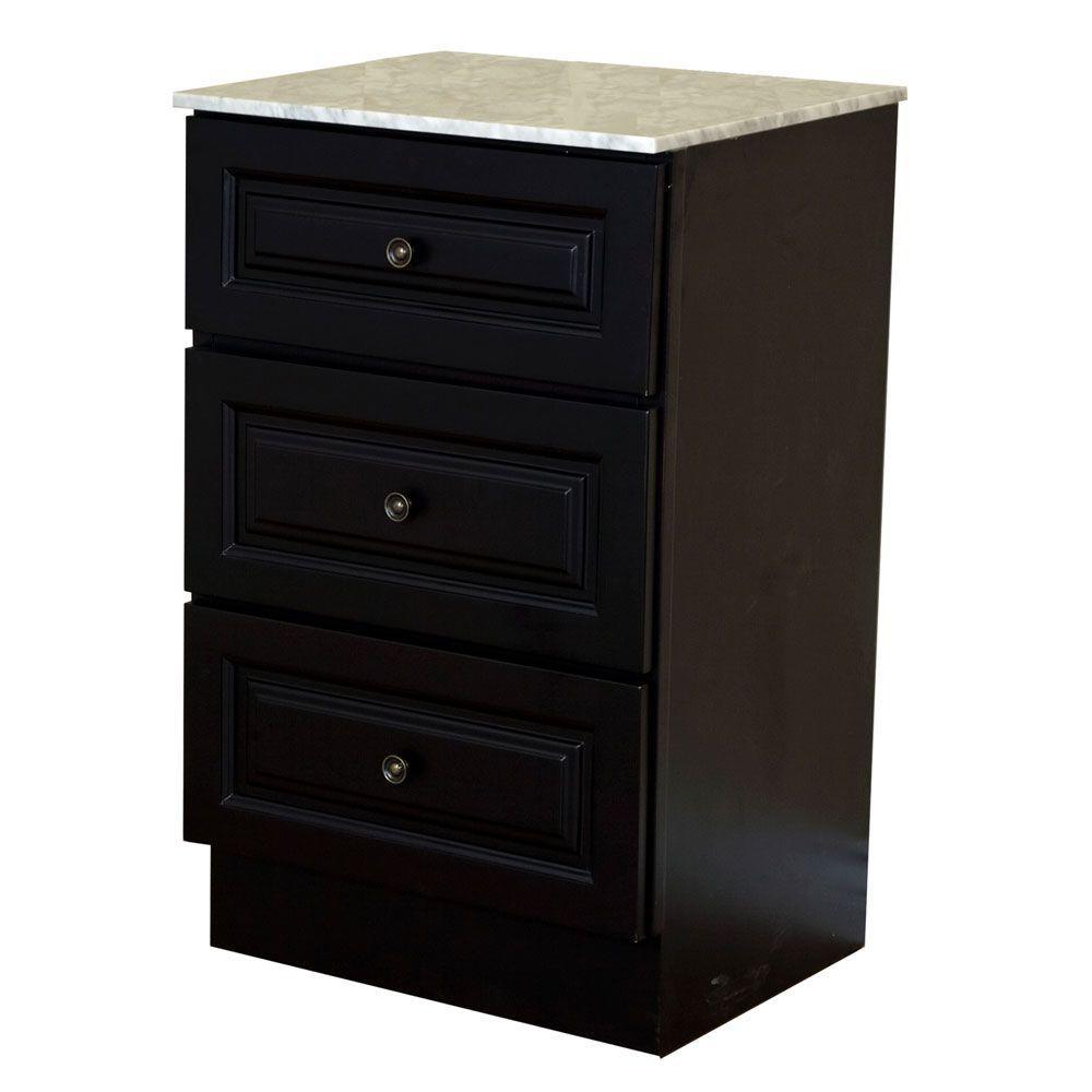 Newry 20 in. W x 33 in. H x 18 in. D Bathroom Linen Cabinet with Marble Vanity Top in Dark Mahogany - Super Arbor