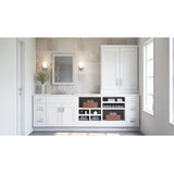 Shaker Assembled 28.5x34.5x16.5 in. Lazy Susan Corner Base Kitchen Cabinet in Satin White