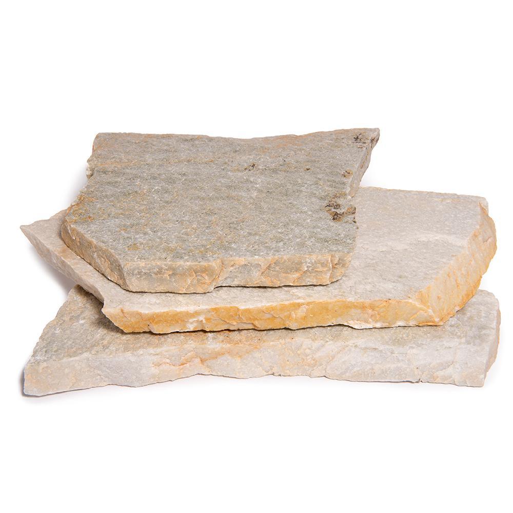 16 in. x 12 in. x 2 in. 120 sq. ft. Mexican Rose Natural Flagstone for Landscape, Gardens and Pathways - Super Arbor
