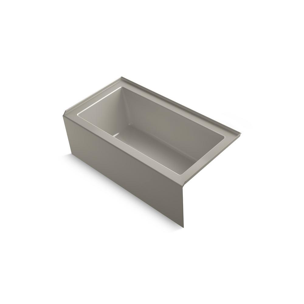 Underscore 60 in. Rectangular Apron Front Right Drain Bathtub in Cashmere - Super Arbor