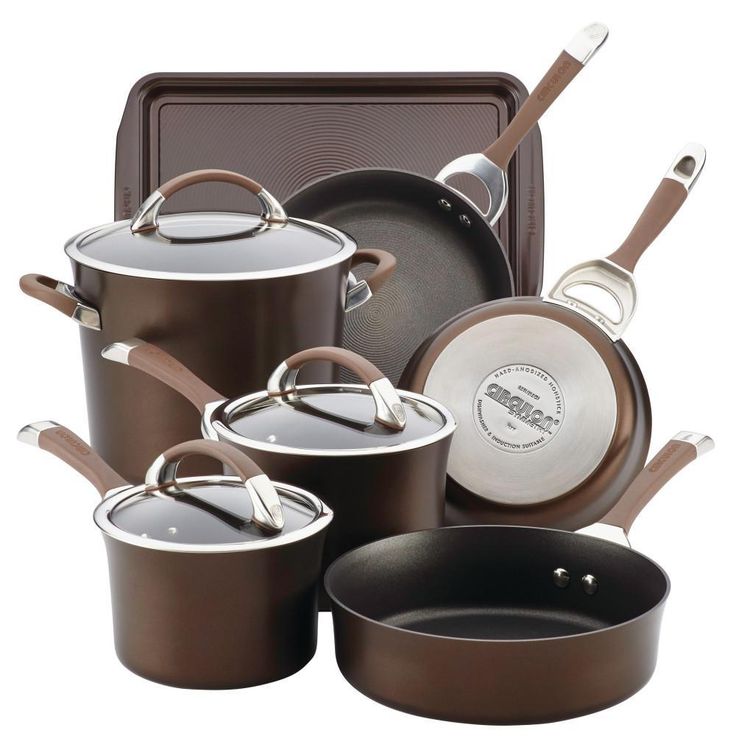 Symmetry 9-Piece Hard-Anodized Aluminum Nonstick Cookware Set in Black