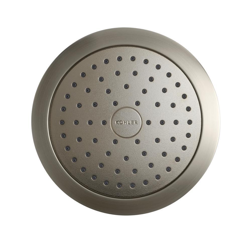 Forte 1-Spray 5.5 in. Single Wall Mount Fixed Rain Shower Head in Vibrant Brushed Nickel - Super Arbor