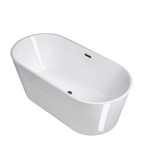 Crawley 67 in. Acrylic FlatBottom Double Ended Bathtub with Oil Rubbed Bronze Overflow and Drain Included in White