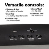 Nutrifresh Black Food Vacuum Sealer with Extended Seal