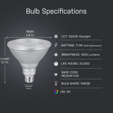 Feit Electric 90-Watt Equivalent PAR38 Dimmable CEC Title 20 LED ENERGY STAR 90+ CRI Flood Light Bulb Daylight (2-Pack)