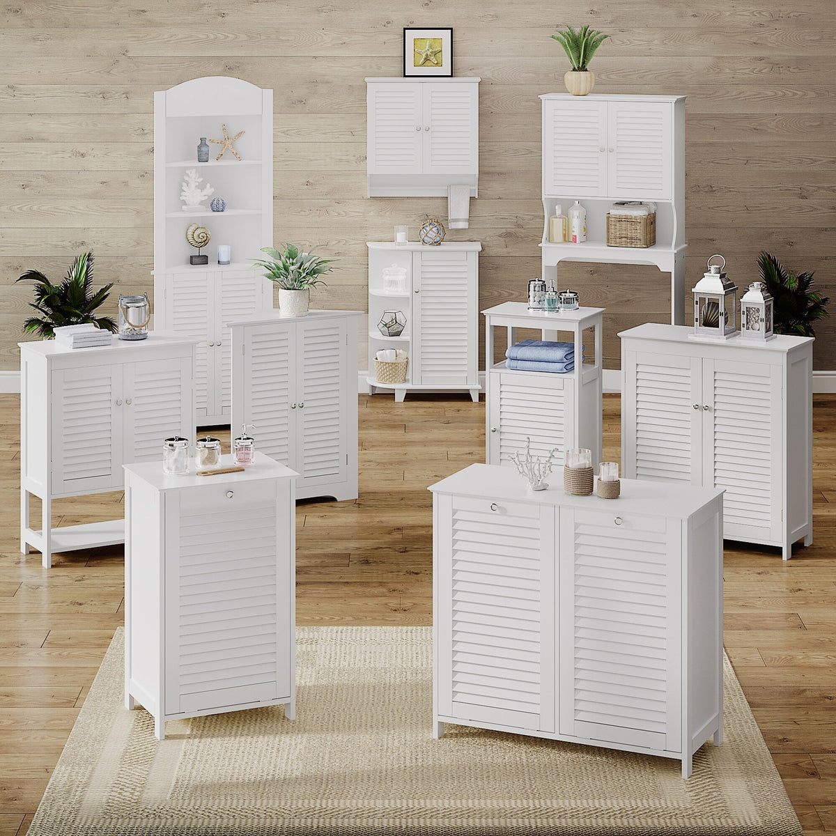 RiverRidge Ellsworth 28.44-in x 32-in x 11.75-in White Freestanding Linen Cabinet