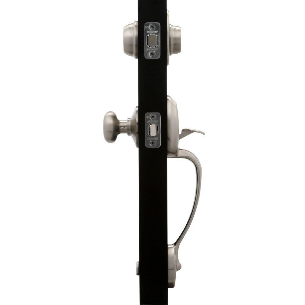 Plymouth Satin Nickel Double Cylinder Deadbolt with Plymouth Knob Door Handleset - Super Arbor