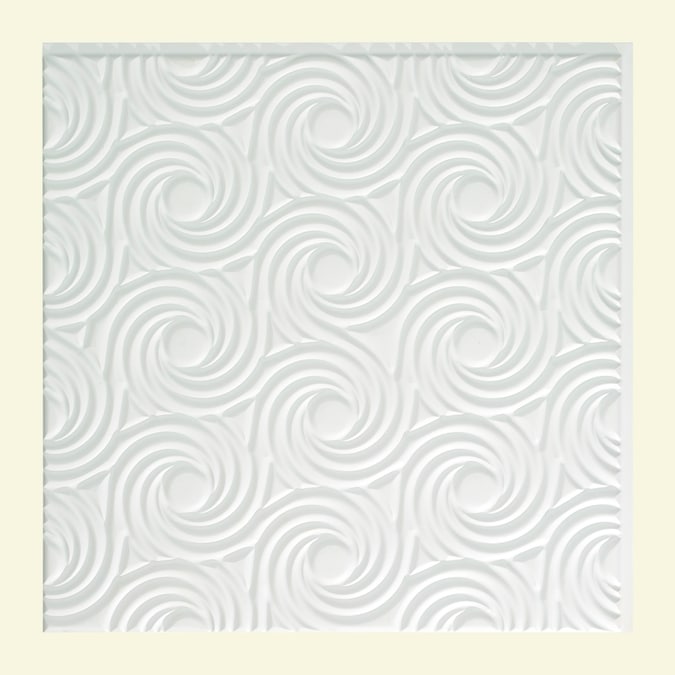 Fasade 2-ft x 2-ft Cyclone Gloss White PVC Surface-mount Ceiling Tile (5-Pack, 20-sq ft / Case)
