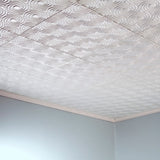 Fasade 2-ft x 2-ft Cyclone Gloss White PVC Surface-mount Ceiling Tile (5-Pack, 20-sq ft / Case)