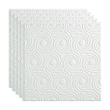 Fasade 2-ft x 2-ft Cyclone Matte White PVC Surface-mount Ceiling Tile (5-Pack, 20-sq ft / Case)
