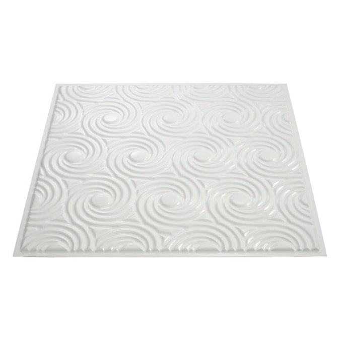 Fasade 2-ft x 2-ft Cyclone Gloss White PVC Surface-mount Ceiling Tile (5-Pack, 20-sq ft / Case)