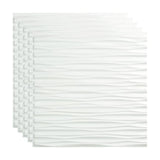Fasade 2-ft x 2-ft Dunes Horizontal Gloss White PVC Surface-mount Ceiling Tile (5-Pack, 20-sq ft / Case)