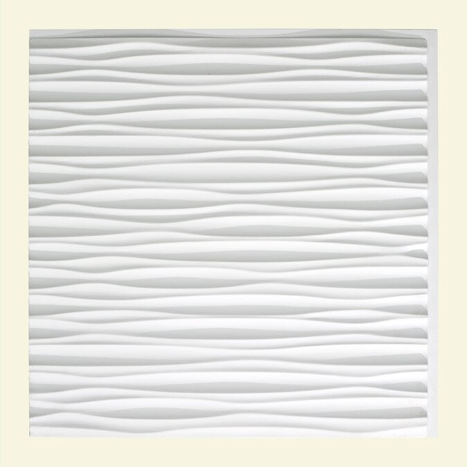 Fasade 2-ft x 2-ft Dunes Horizontal Gloss White PVC Surface-mount Ceiling Tile (5-Pack, 20-sq ft / Case)