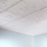 Fasade 2-ft x 2-ft Dunes Horizontal Matte White PVC Surface-mount Ceiling Tile (5-Pack, 20-sq ft / Case)