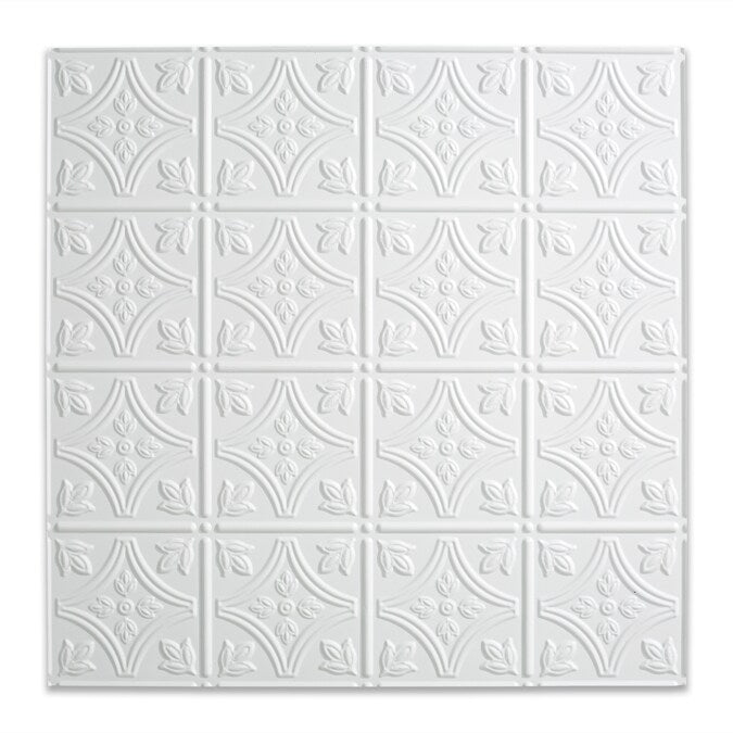 Fasade 2-ft x 2-ft Traditional 1 Gloss White PVC Drop Ceiling Tile (5-Pack, 20-sq ft / Case)