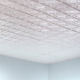 Fasade 2-ft x 2-ft Traditional 4 Matte White PVC Drop Ceiling Tile (5-Pack, 20-sq ft / Case)