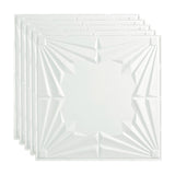 Fasade 2-ft x 2-ft Art Deco Gloss White PVC Drop Ceiling Tile (5-Pack, 20-sq ft / Case)