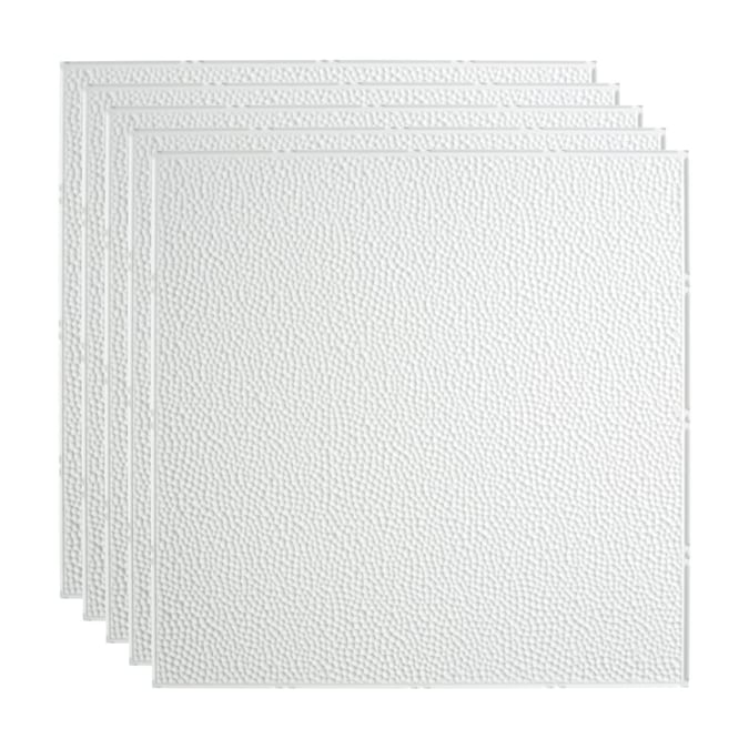 Fasade 2-ft x 2-ft Border Fill Gloss White PVC Drop Ceiling Tile (5-Pack, 20-sq ft / Case)