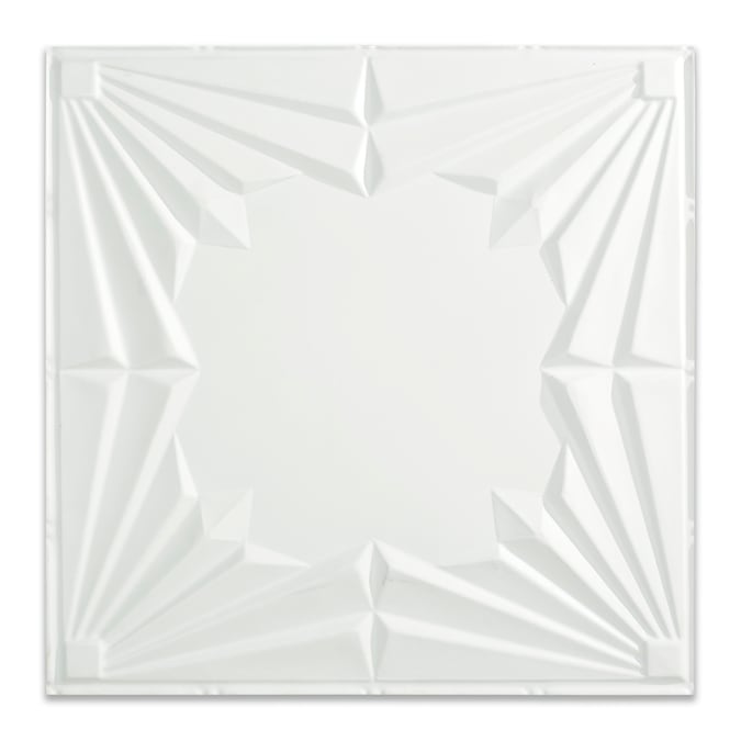 Fasade 2-ft x 2-ft Art Deco Gloss White PVC Drop Ceiling Tile (5-Pack, 20-sq ft / Case)