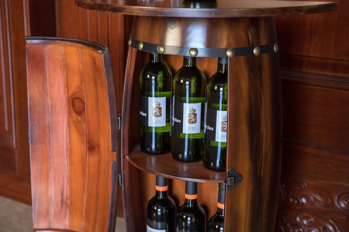 Vintiquewise 5-Bottle Brown Wood Stackable Wine Cabinet
