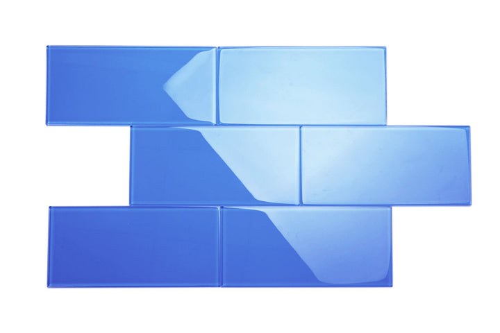 Giorbello Classic Premium Cobalt Blue 6-in x 12-in Glossy Glass Subway Wall Tile (5-sq. ft/ Carton)