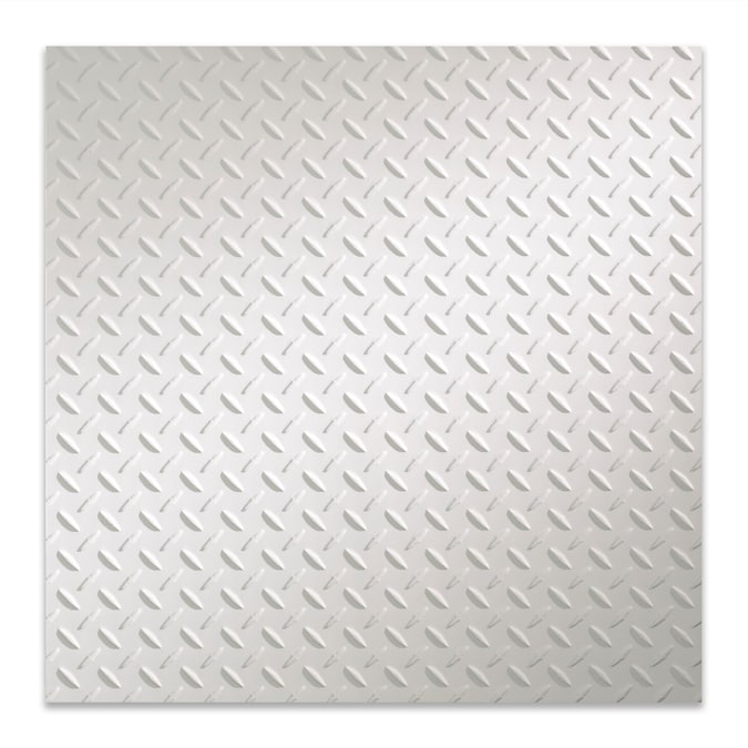 Fasade 2-ft x 2-ft Diamond Plate Matte White PVC Drop Ceiling Tile (5-Pack, 20-sq ft / Case)