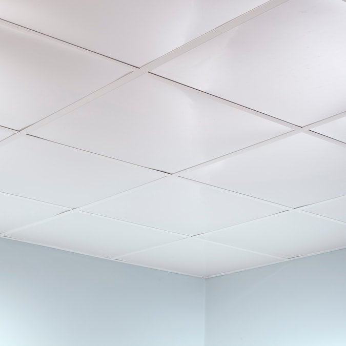 Fasade 2-ft x 2-ft Flat Panel Gloss White PVC Drop Ceiling Tile (5-Pack, 20-sq ft / Case)