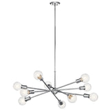 Kichler Armstrong 10-Light Chrome Mid-century Chandelier