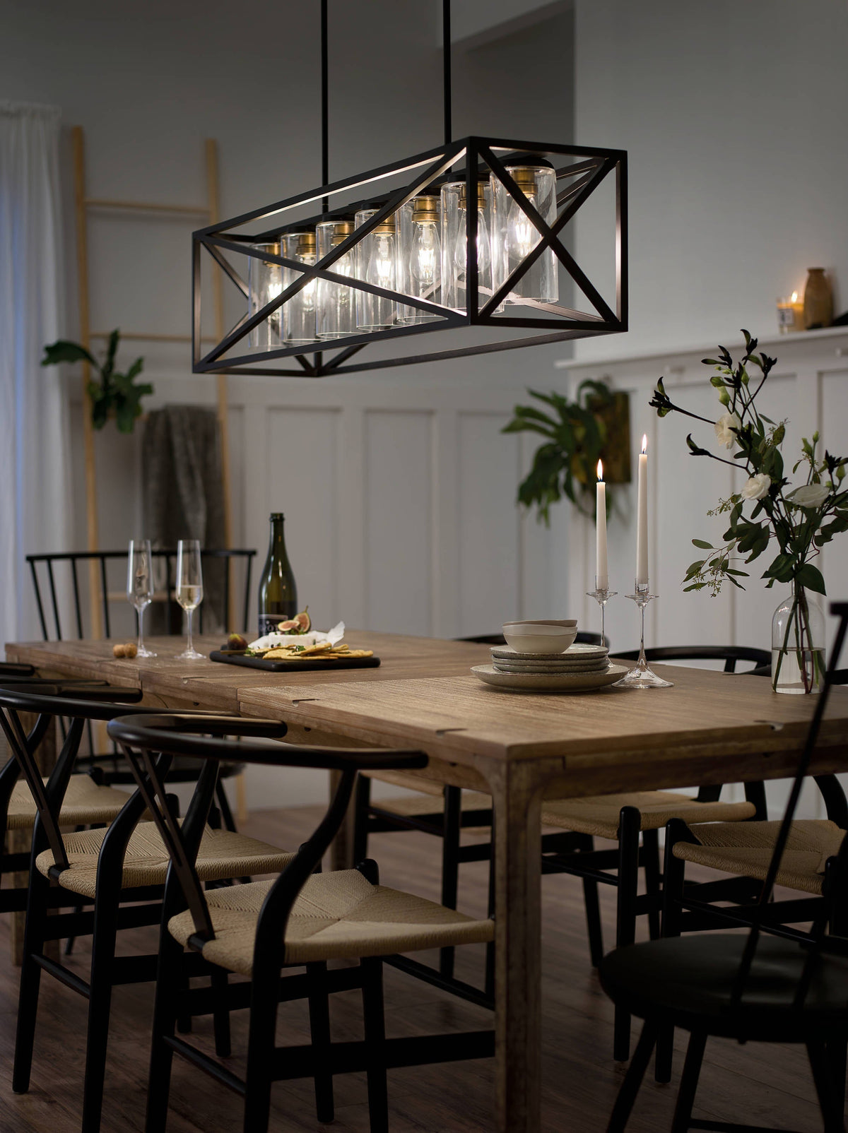 Kichler Moorgate 7-Light Black Farmhouse Cage Chandelier