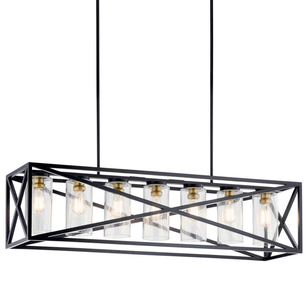 Kichler Moorgate 7-Light Black Farmhouse Cage Chandelier