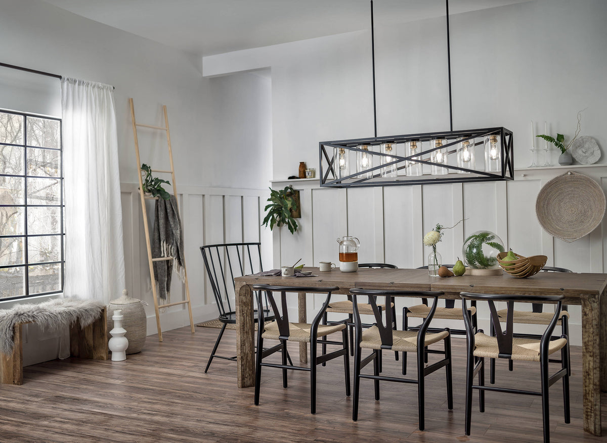 Kichler Moorgate 7-Light Black Farmhouse Cage Chandelier