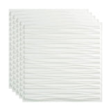 Fasade 2-ft x 2-ft Dunes Gloss White PVC Drop Ceiling Tile (5-Pack, 20-sq ft / Case)