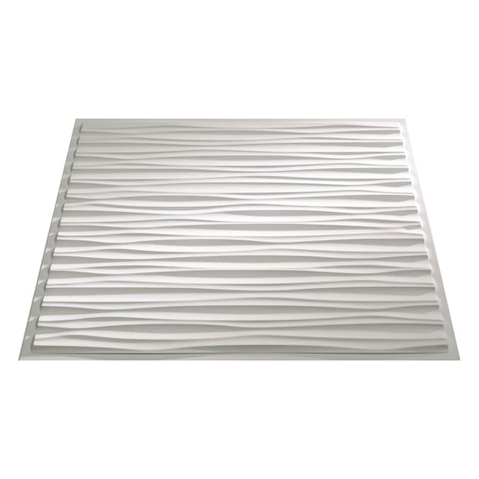 Fasade 2-ft x 2-ft Dunes Gloss White PVC Drop Ceiling Tile (5-Pack, 20-sq ft / Case)