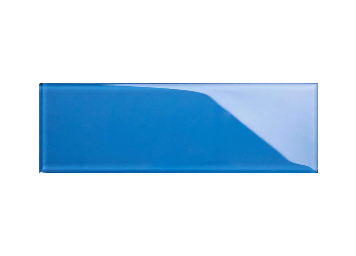Giorbello (Sample) 4x12 Glass Subway Tiles Cobalt Blue 4-in x 12-in Glossy Glass Brick Subway Wall Tile