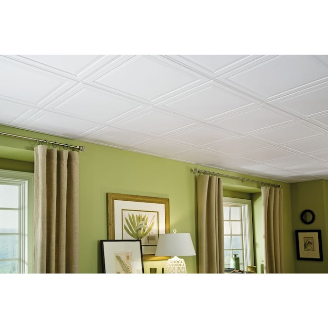 Armstrong Ceilings 2-ft x 2-ft Single Raised White Mineral Fiber Drop Ceiling Tile (6-Pack, 24-sq ft / Case)