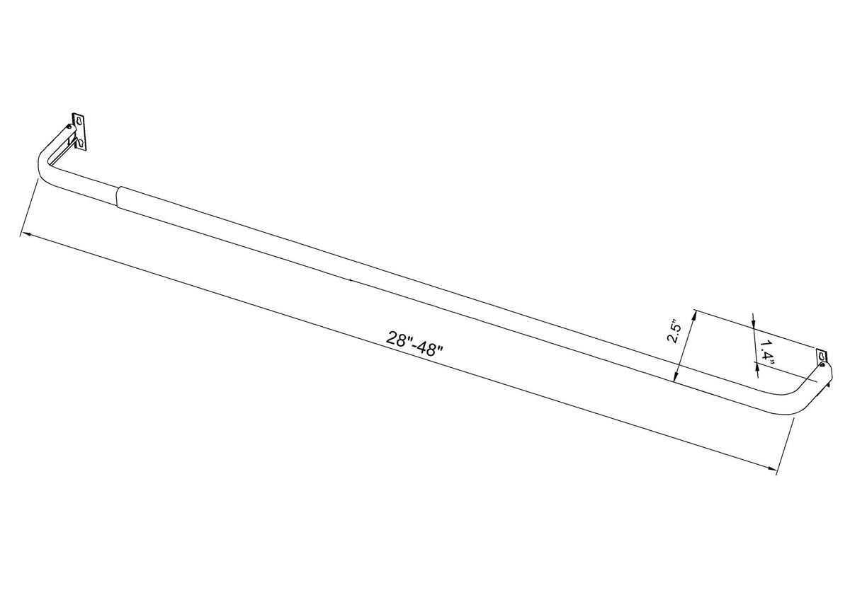 Project Source 28-in to 48-in White Steel Single Curtain Rod