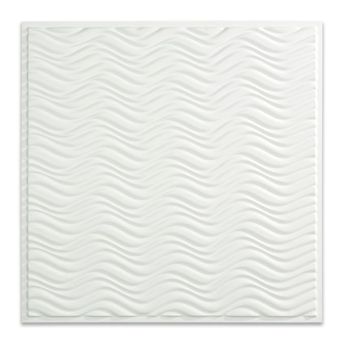 Fasade 2-ft x 2-ft Current Matte White PVC Drop Ceiling Tile (5-Pack, 20-sq ft / Case)