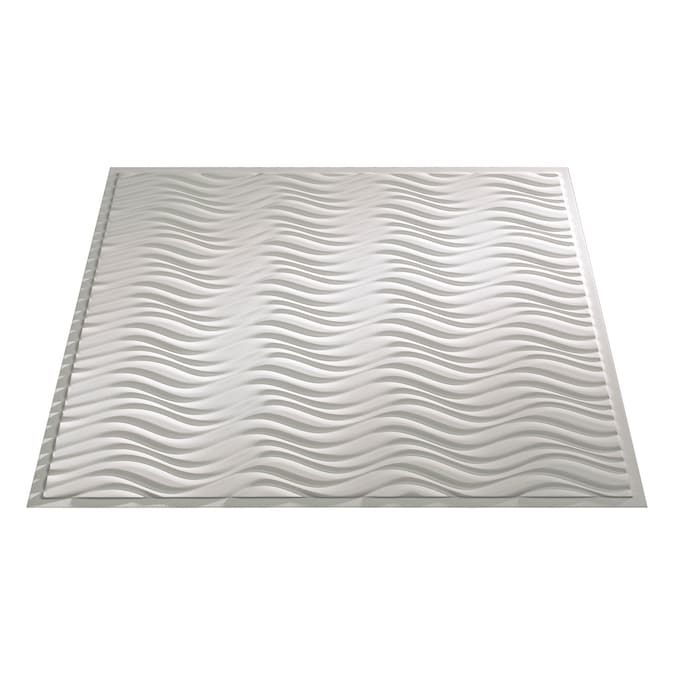 Fasade 2-ft x 2-ft Current Matte White PVC Drop Ceiling Tile (5-Pack, 20-sq ft / Case)
